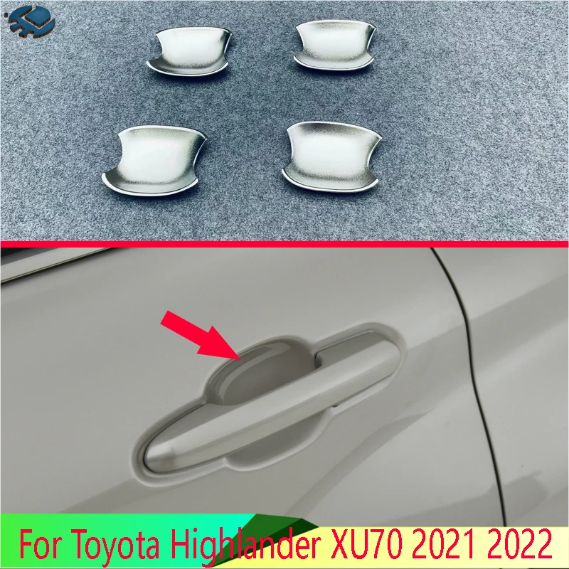 

Для Toyota Highlander XU70 2021 2022, автомобильные аксессуары, ABS хромированная дверная ручка, чаша, крышка, накладка на чашку полости, вставка, молдинг