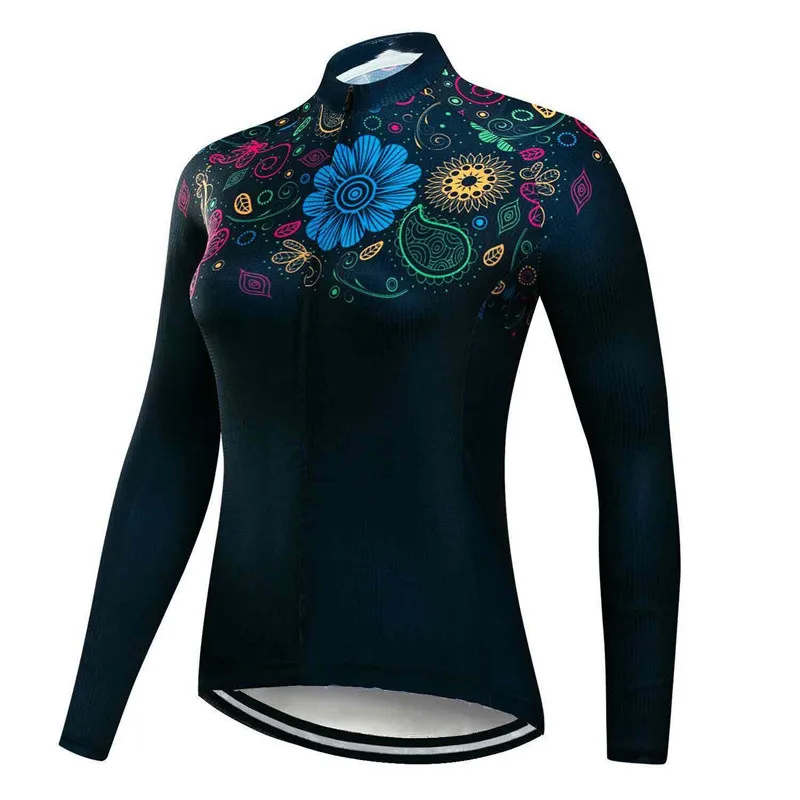 2022 New Design Women\'s Long Sleeve Cycling Jersey Colorful Mountain Bike Tops And Shirts Anti UV Bicycle Sportswear MTB Clothes