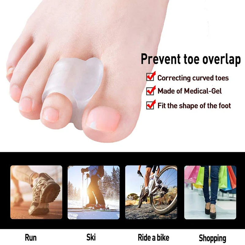 2pcs Silicone Gel Toe Separator Orthopedic Supplie Hallux Valgus Bunion Spacers Feet Adjuster Thumb Corrector Foot Care Tool