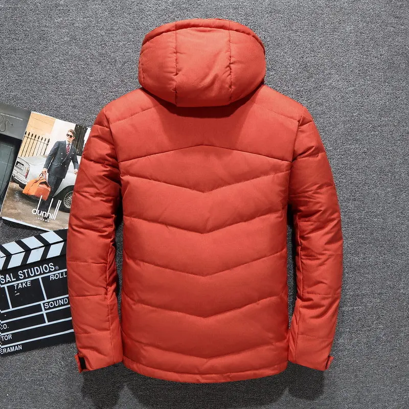 Men's Luxury Winter White Duck Down Jacket Coats Windproof Parka Casual Goose Feather Male Hood Thick Warm Waterproof Jackets