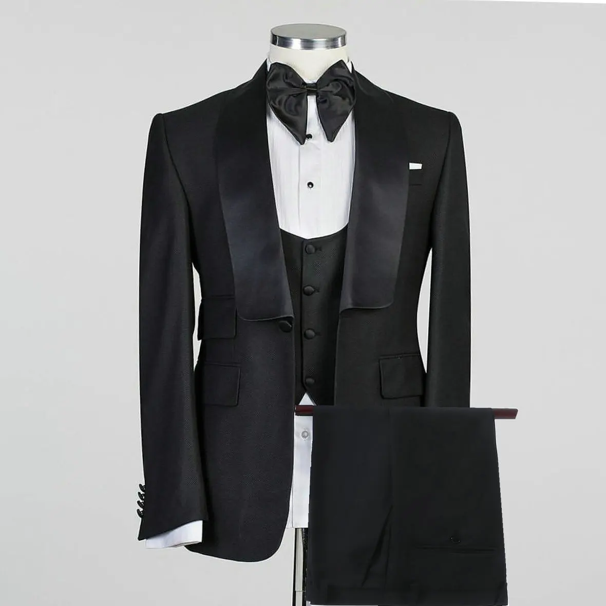 

Fashion Black Slim Fit Men Suits For Wedding Tuxedos Costume Groom Suits Party Prom Best Man Blazer Terno Masculino 3 Pieces