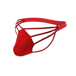 Culotte en soie glacée pour hommes, sous-vêtements Sexy, Lingerie G String Jockstrap, String grande poche, bretelles à la taille, t-back, CLEVER-MENMODE