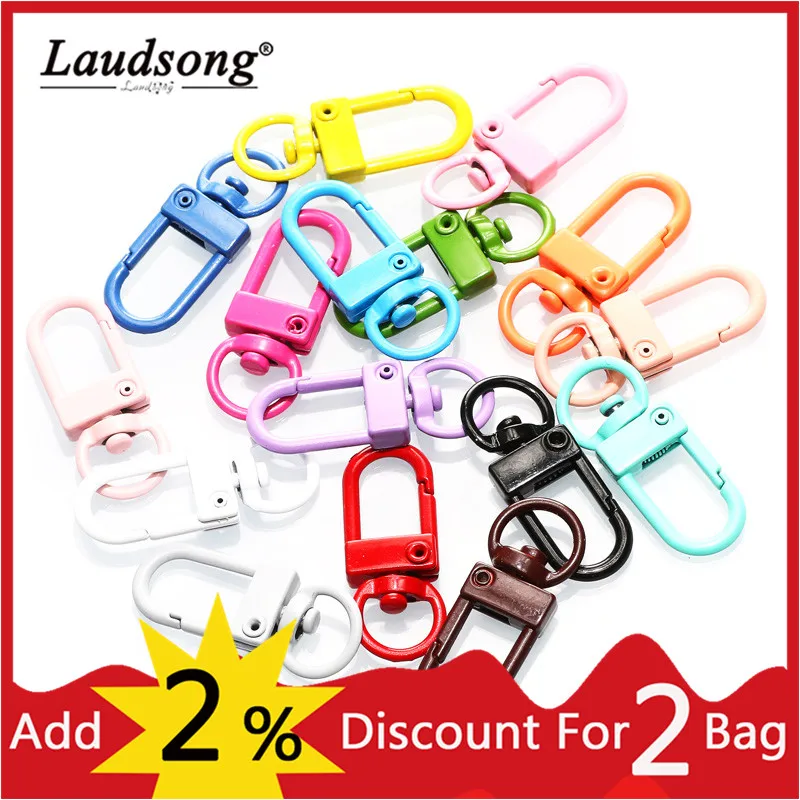 Multicolor 10PCS Rotating Lobster Clasps Key Ring Bag Hook Accessories For DIY Jewelry Findings Keychains Making Connector Clips