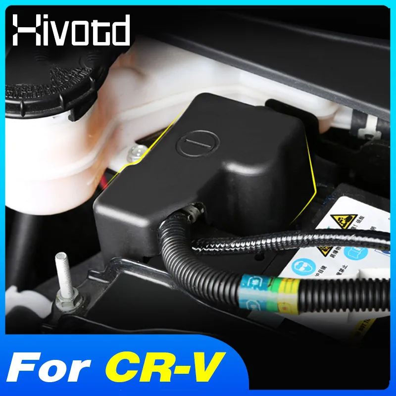 Hivotd Car Engine Hood Battery Negative Electrode Waterproof Cover Interior Protection Accessories For Honda CR-V CRV 2017-2021