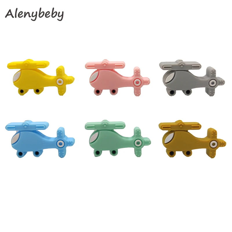 

Mini Cute Aircraft Silicone Beads Animal Baby Teether Food Grade Infant Teething Bead For DIY Nursing Necklace Accessories Toy