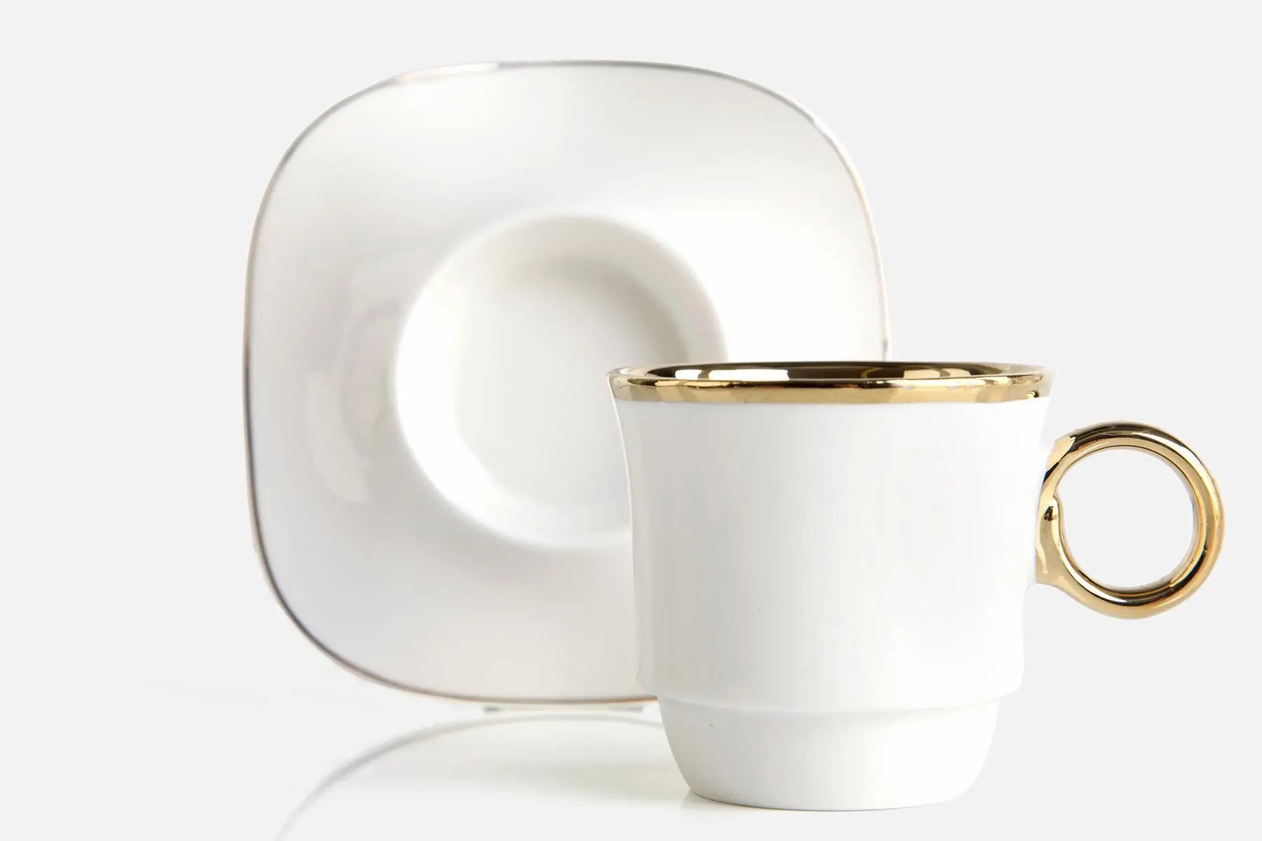 DOLBOVI 6lı Set Porcelain Turkish coffee cup and Saucer Set White mug кружка coffee cup cup