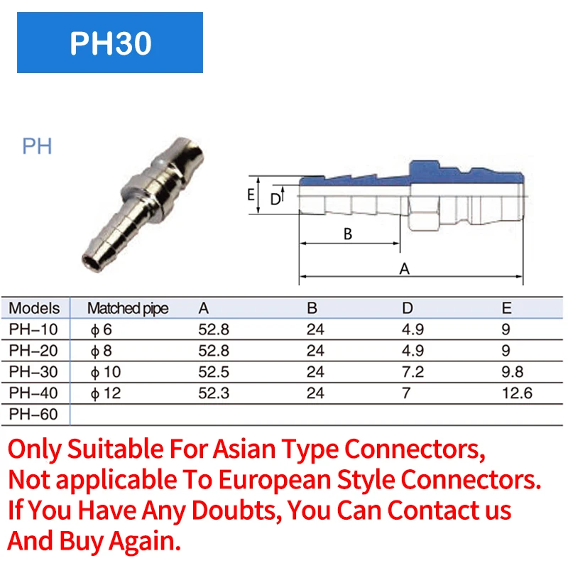 C type Hose Quick connector PP30 SP30 PF30 SF30 PH30 SH30 PM30 SM30 Pneumatic fitting Conector del compresor de aire