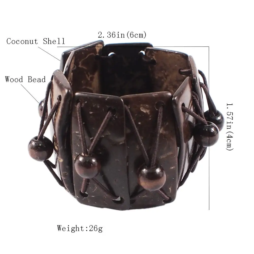 Bohemian Geometric Bracelets For Women Handmade Wood Bracelet Bangle Fashion Ethnic Jewelry Ladies Gift UKEN