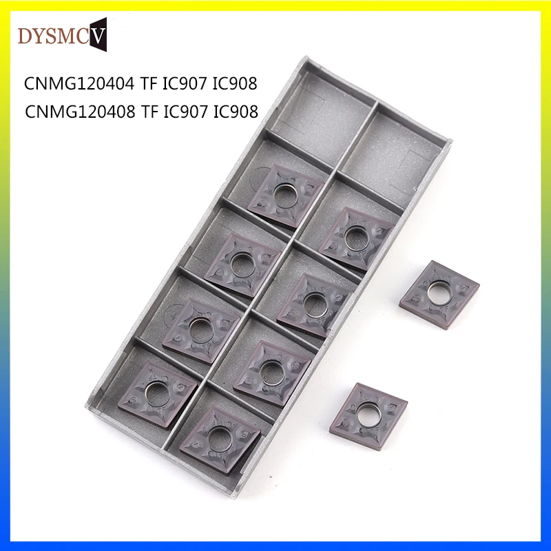 10PCS CNMG120404 CNMG120408 TF IC907 IC908 External Turning Tools CNMG 120408 Carbide insert Lathe cutter Tool turning insert