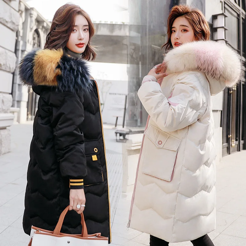 Women Winter Down Jacket Long Down Coat Female Thick Warm Clothes 2021 Ladies Real Raccoon Fur Hooded Coats Hiver 0003