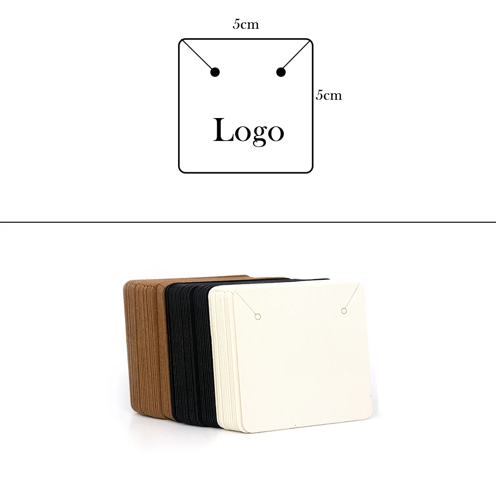 100 Stück, 19 Größen, weiß, schwarz, braun, Kraftpapier, individuelle Kartonverpackungen für Schmuck, Ohrring-Displaykarten, Halskettenhalter, Ständer. – Detail 4