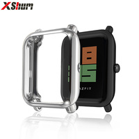 XShum Amazfit Bip U S Lite Case Protector For Amazfit bip Accessories Xiaomi Bumper Plating TPU Shell Cover Screen Protection