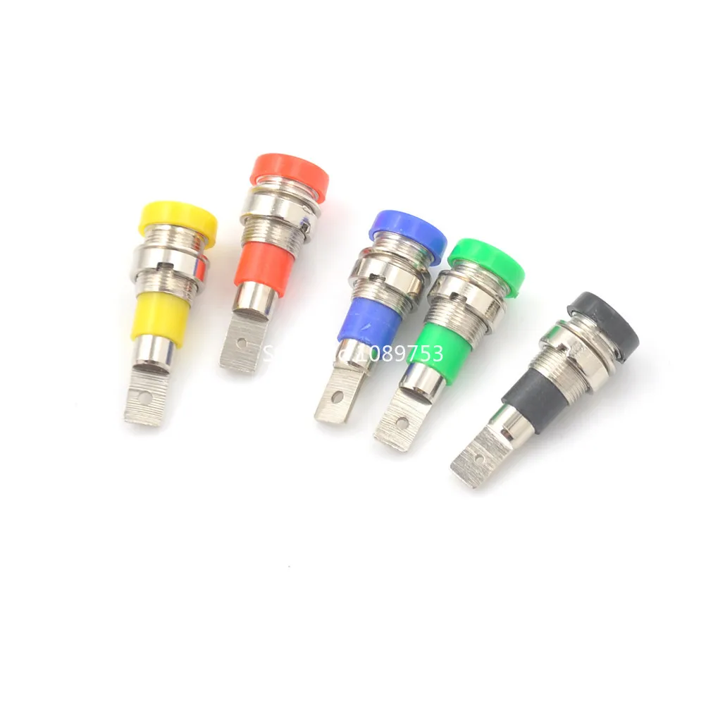 5pcs 4MM Binding Post Banana Socket Panel Mount Test Probe Female Jack Socket Multimeter Instrument Plug Wire Connector