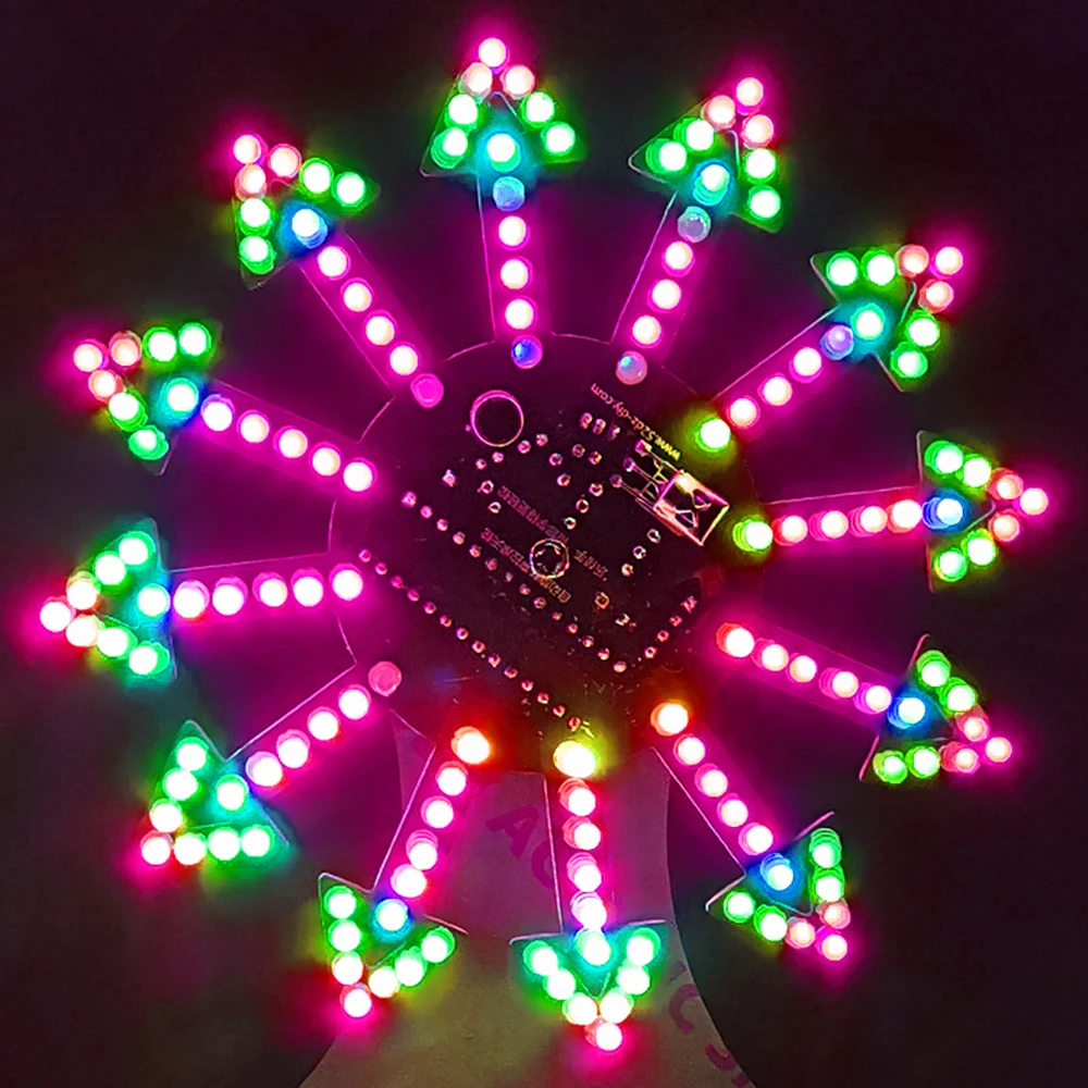 DIY electronic kit LED rotating ferris wheel Colorful LED flashing music spectrum voice control diy sodering kit project 21kind