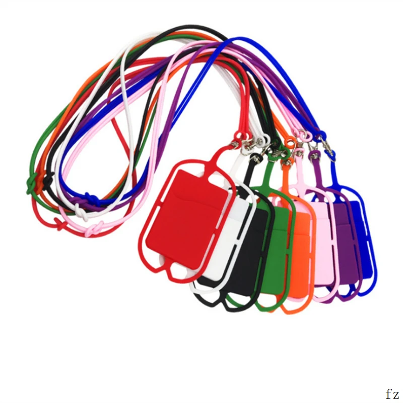 100 Pcs Mobile Phone Lanyard Necklace Card Clip Sets Cell Phone Lanyard Neck Holder Cover with Neck Strap