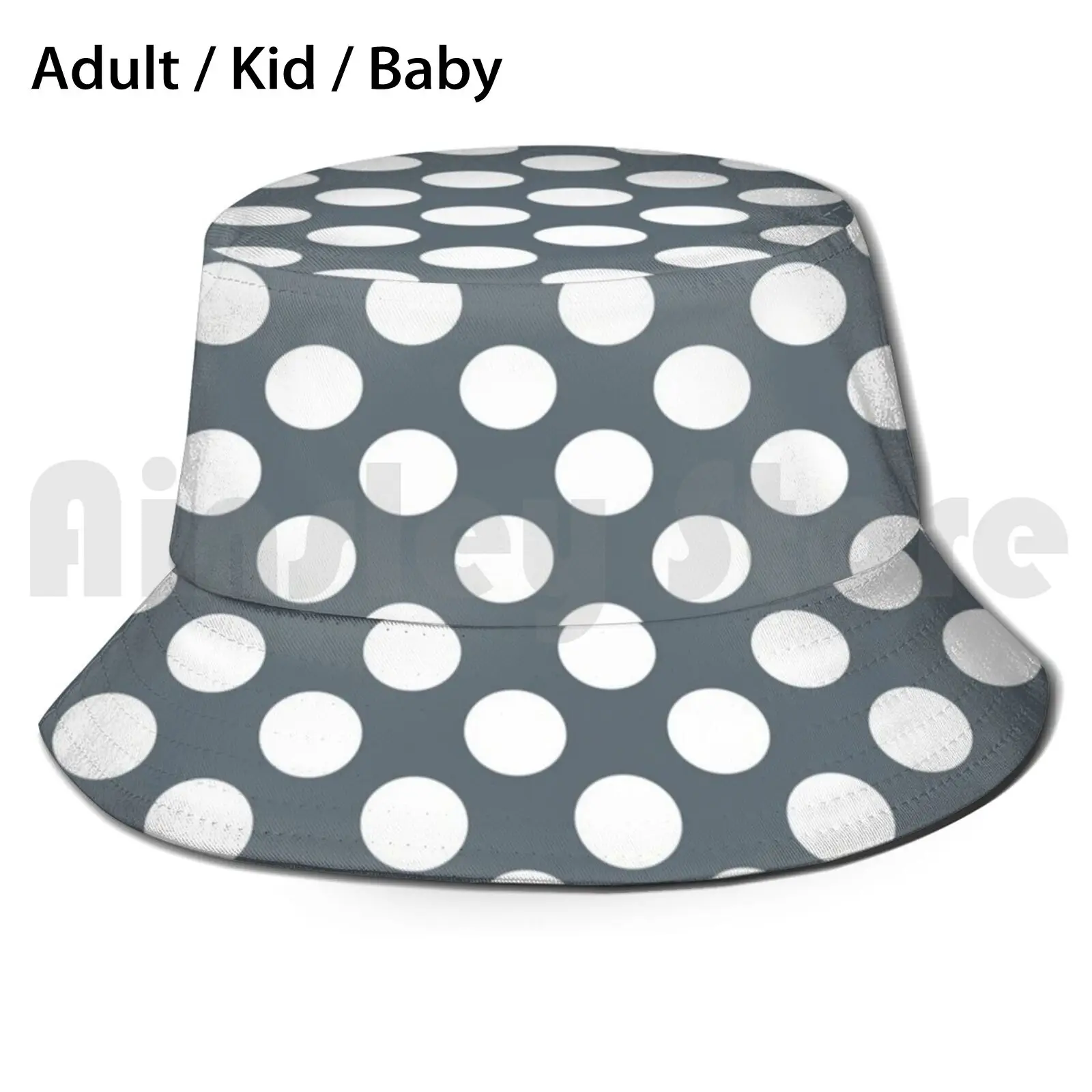 Dark Stormy Weather Grey White Polka Dots Sun Hat Foldable UV Protection Circle Classic Dot Dotty Dots Fashion Geometric