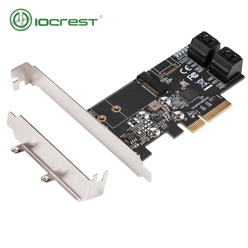 

IOCREST Internal 4 Port Non-Raid SATA III 6GB/S with M.2 B-Key 22x42 Pci-E X4 Controller Card for Desktop PC Support SSD and HDD