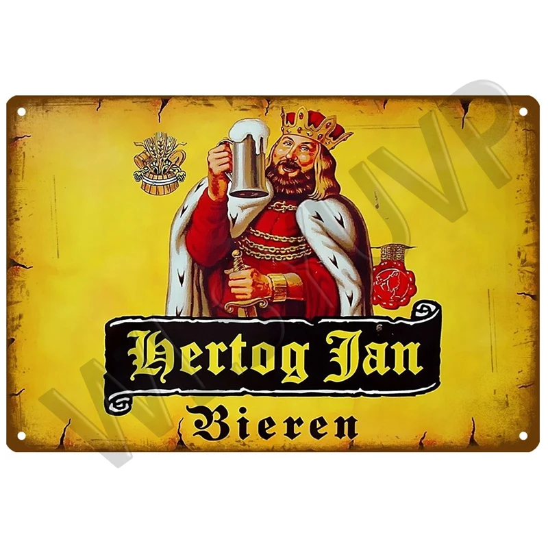 Hertog Jan Retro La Chouffe Metal Sign for Men, Poster, Plaque, Whisky, Belgium, Beer, Wall Decor, Vintage Poster Plates, Diversification, 18/Sign