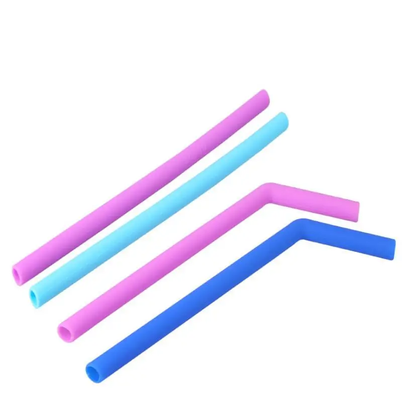 Bar home colorful silicone drinking straws food grade 25cm  food grade silicone straight bent straws LX8730