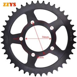 525 41T 41 Tooth 74mm Motorcycle Rear Sprocket Gear Staring Wheel For Honda CBR400 CBR400RR NC23 Tri - Arm CBR 400 RR 525-41T
