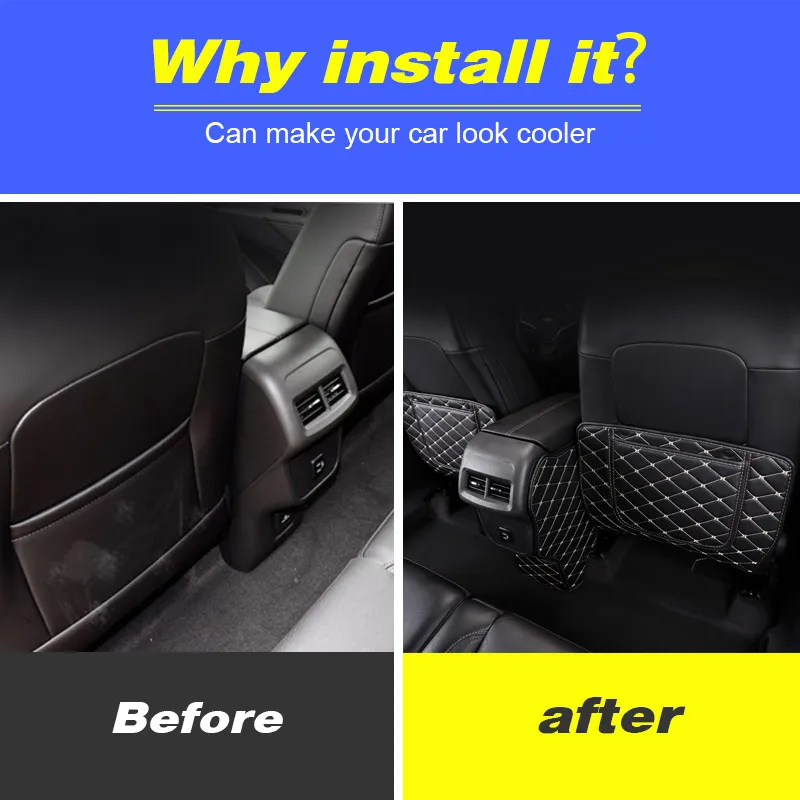 المقعد الخلفي المضادة للركلة حصيرة الديكور الداخلي جزء مكافحة القذرة وسادة غطاء للحماية اكسسوارات السيارات لشروليه الاعتدال 2017 2020 #2