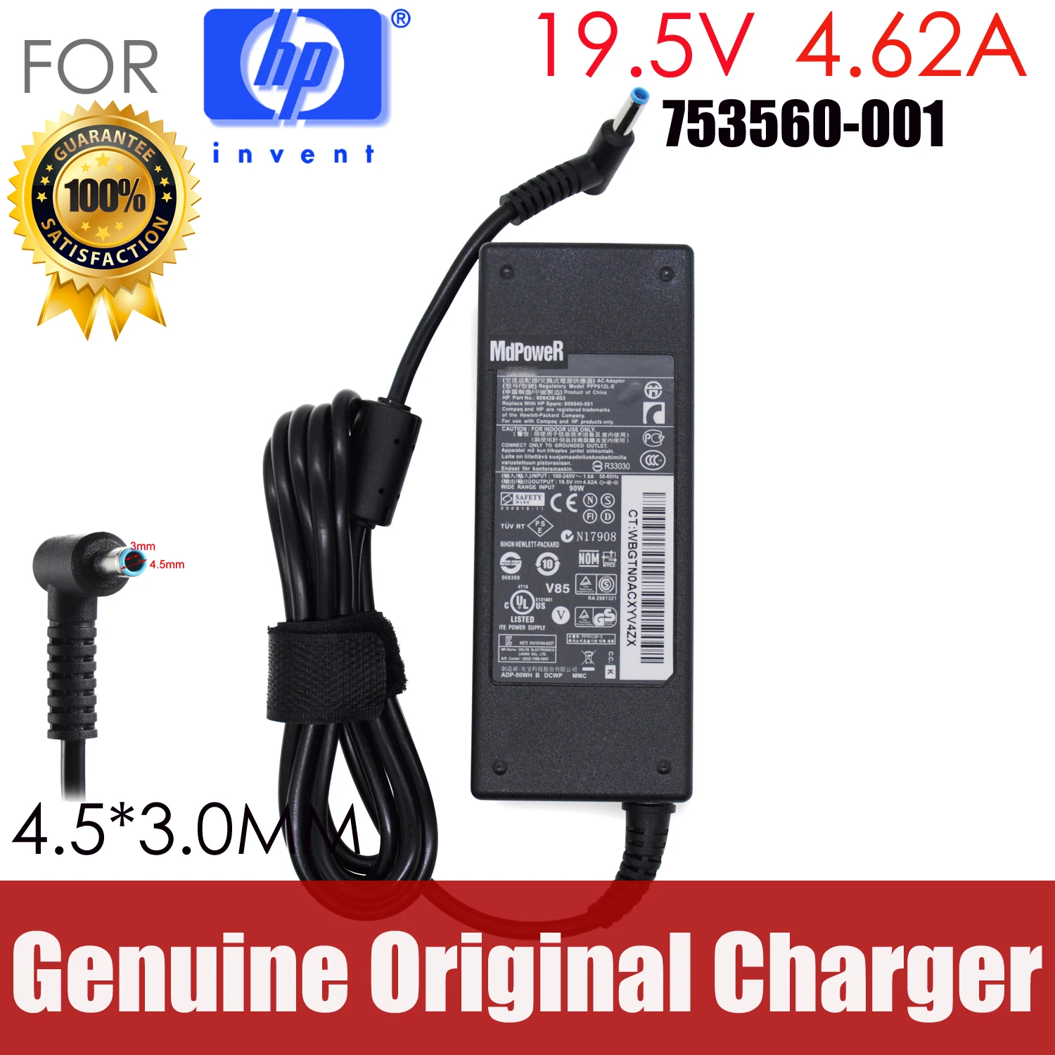 

Original 19.5V 4.62A 4.5*3.0mm AC adapter laptop charger For HP ENVY 14-j122TX j101TX j103TX 14-U004TX U206TX U207TX U204TX