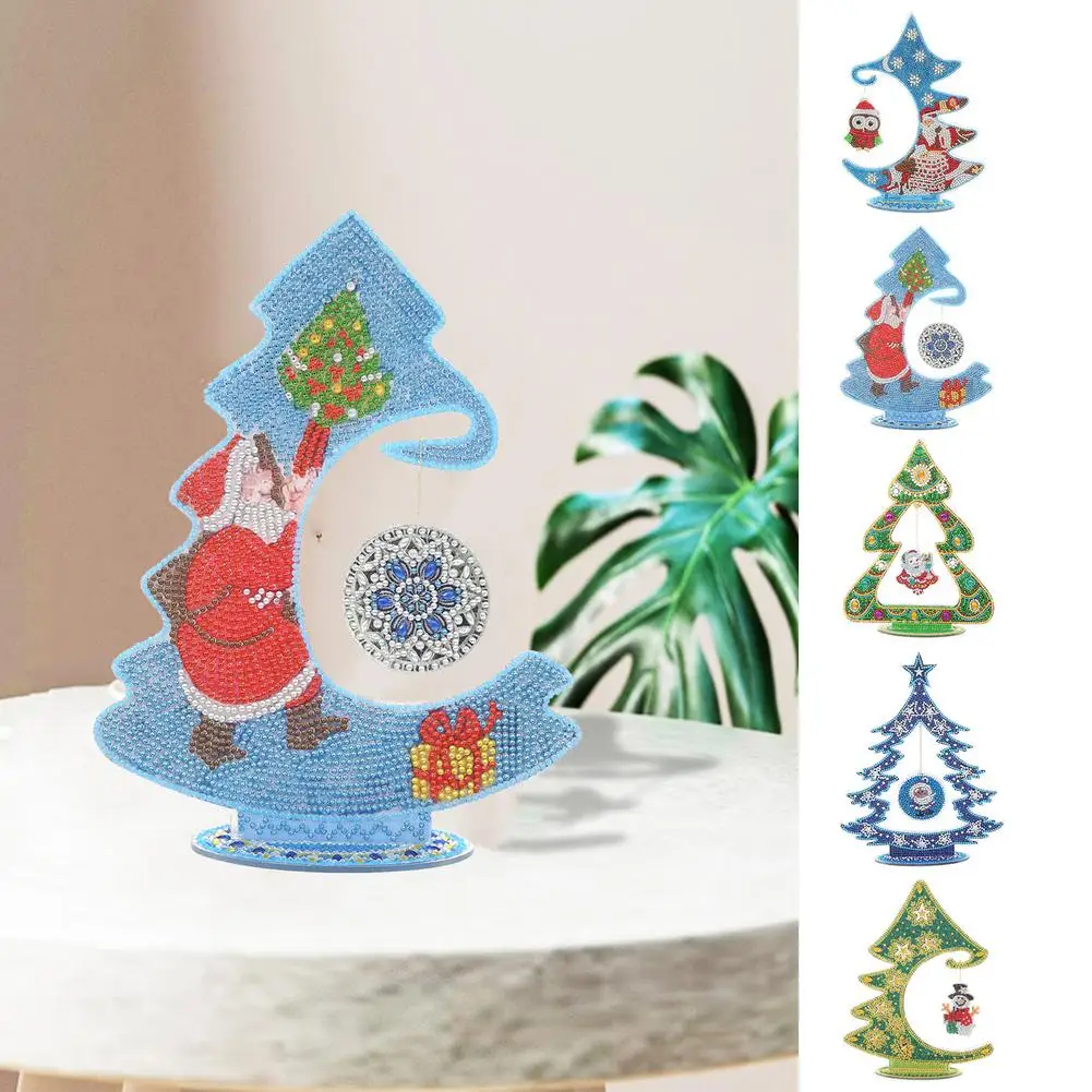 Pintura de diamante 5D DIY, mosaico de cristal, árbol de Navidad, Kit de pintura de diamante artesanal, adornos para el hogar, regalos 2022,