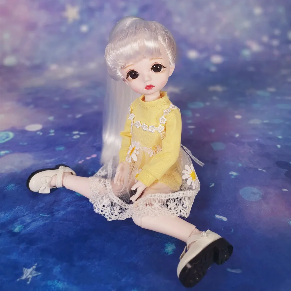 DBS DREAM FAIRY Doll 1/6 BJD No.BL136 White hair mechanical joint Body With makeup Including scalp eyes clothes girls SD