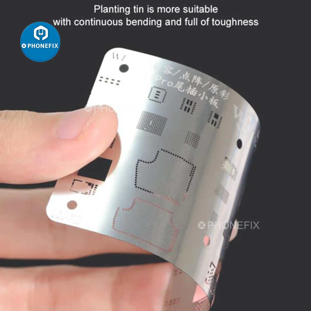 Plantilla Reballing WL BGA para IPhone X-11 PRO MAX, identificación facial/matriz de puntos/Color Original/enchufe trasero, placa pequeña, malla de acero estañado