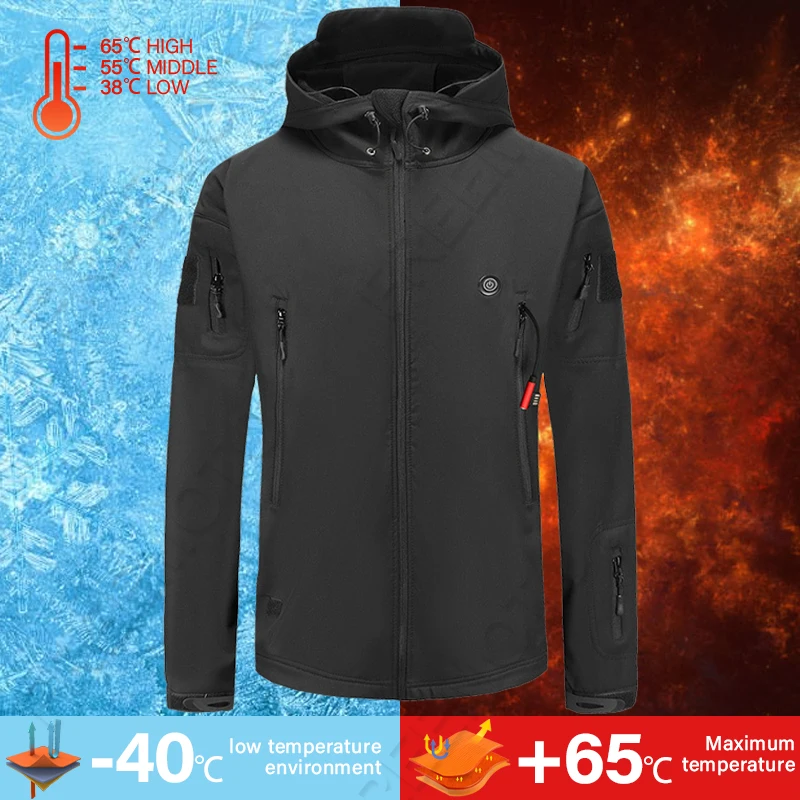 Motorcycle Heating Jacket Winter Electric Heated Clothes USB Charging Waterproof Windbreaker Heat Outdoor Skiing Coat M-4XL