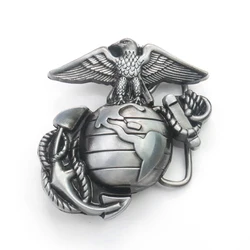 United States Marine Corps Sign Belt Buckle Department of The NAVY Symbol Pewter Eagle Earth Soldier Man Jean Cowboy Accessories