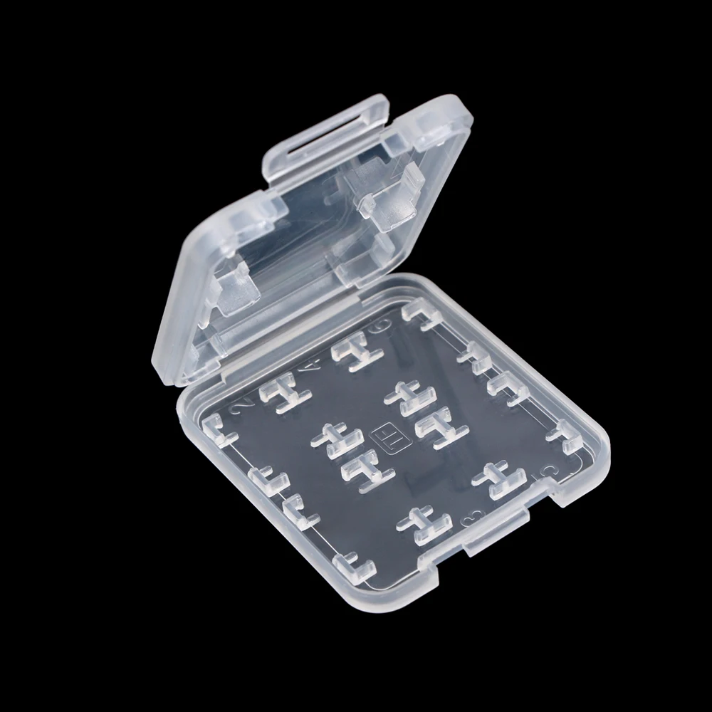 New 8 Slots Micro SD TF SDHC MSPD Memory Card Protecter Box Transparent Storage Case Holder Computer Office Supplies