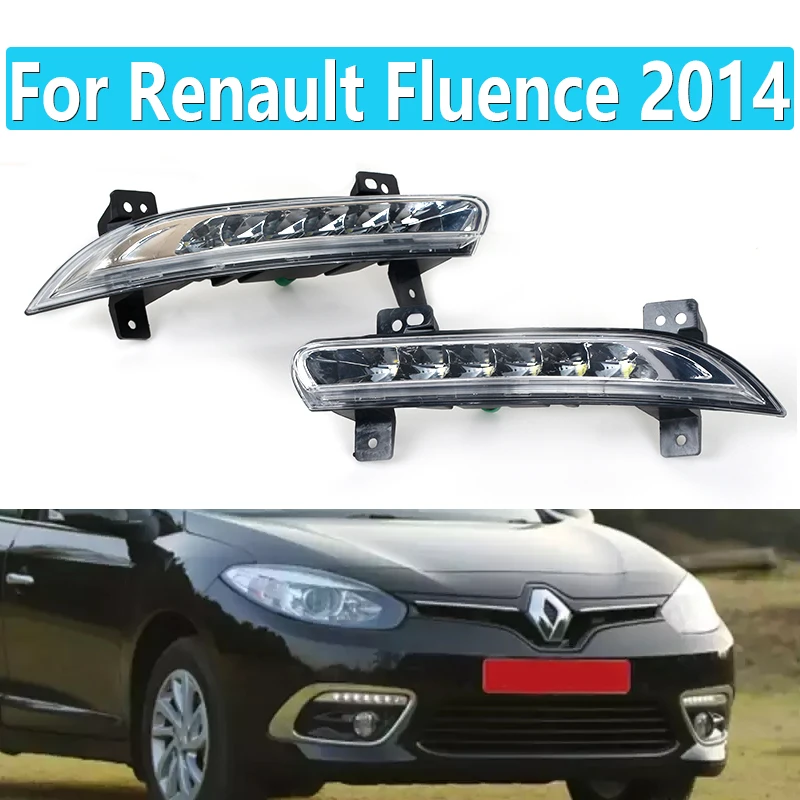 Left Right LED DRL Daytime Running light For Renault Fluence 2014 266057986 266005976 front bumper fog lamp Led Fog Light Lamp