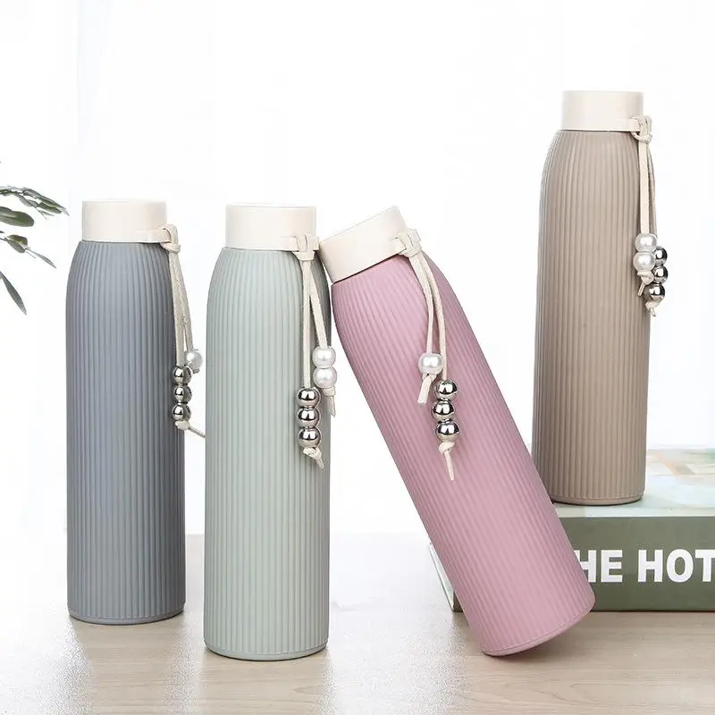 

Vacuum Flasks 310ml Water Glass cup heat insulation plastic shell Student portable cups Coffee Tea Milk Bottle Gifts 1pcs BR023
