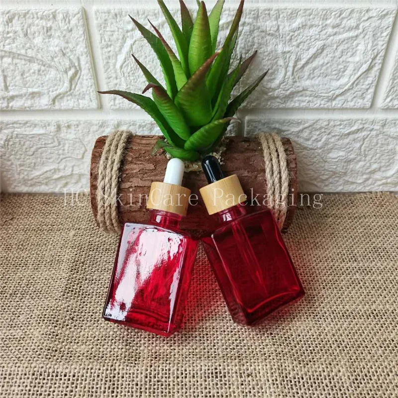 

High Quality Plastic Rubber Dropper Bottle For Essential Oil 30ML Square Dropper Bottles Container