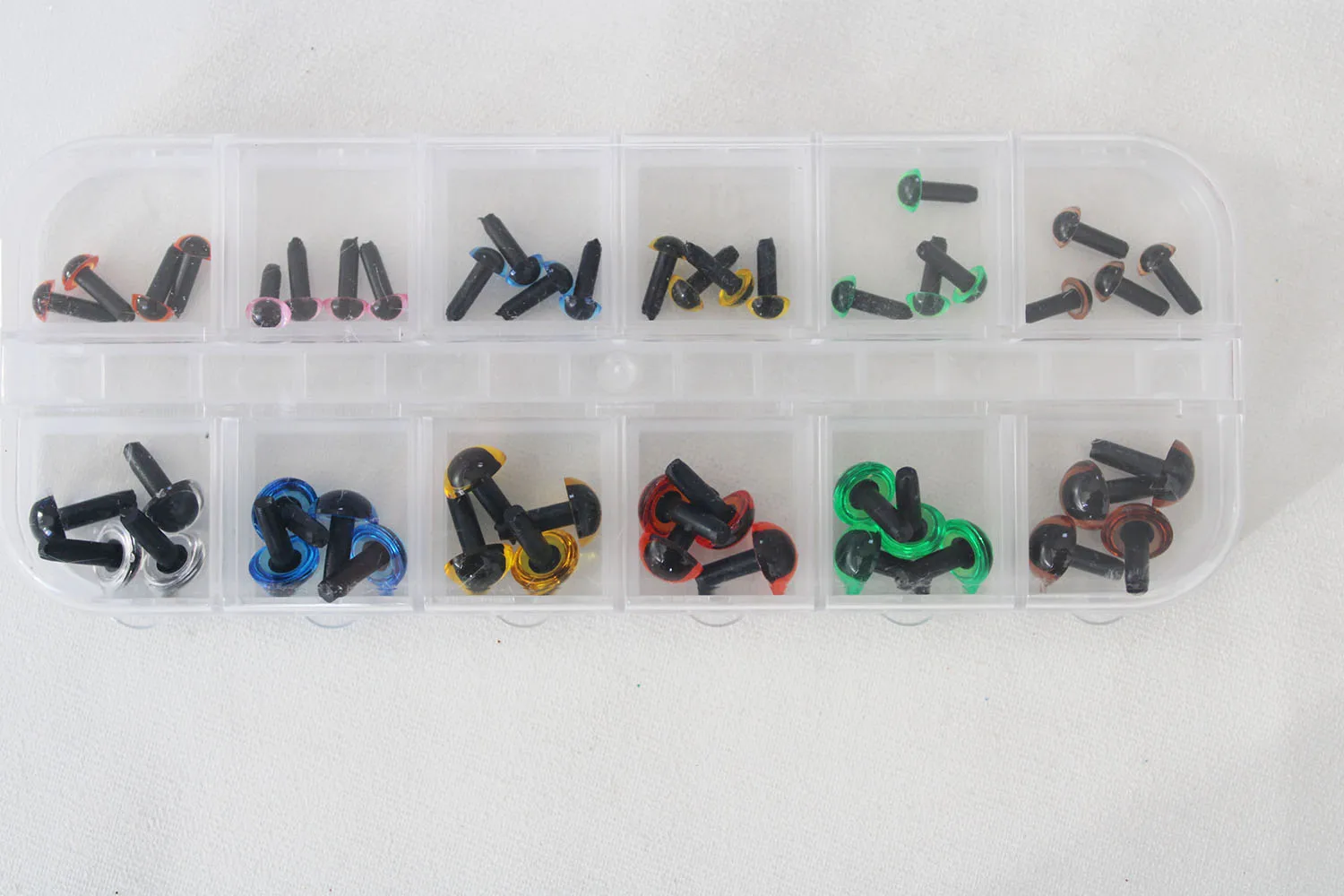 

48pcs/box 4.5mm 7.5mm colorful smooth stem round shape plastic toy eyes no washer