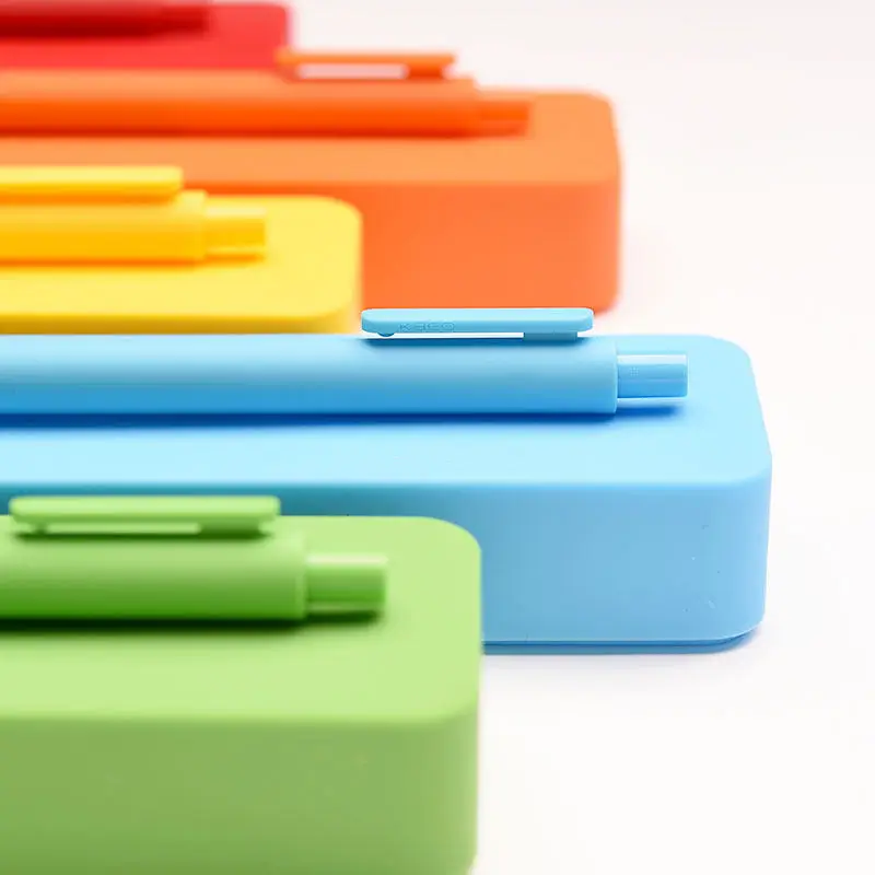 KACO Silicone Stationery Box Children Candy Colors Pencil Case Creative Anti-Static Protect Pencils Pencil Case For School image 2