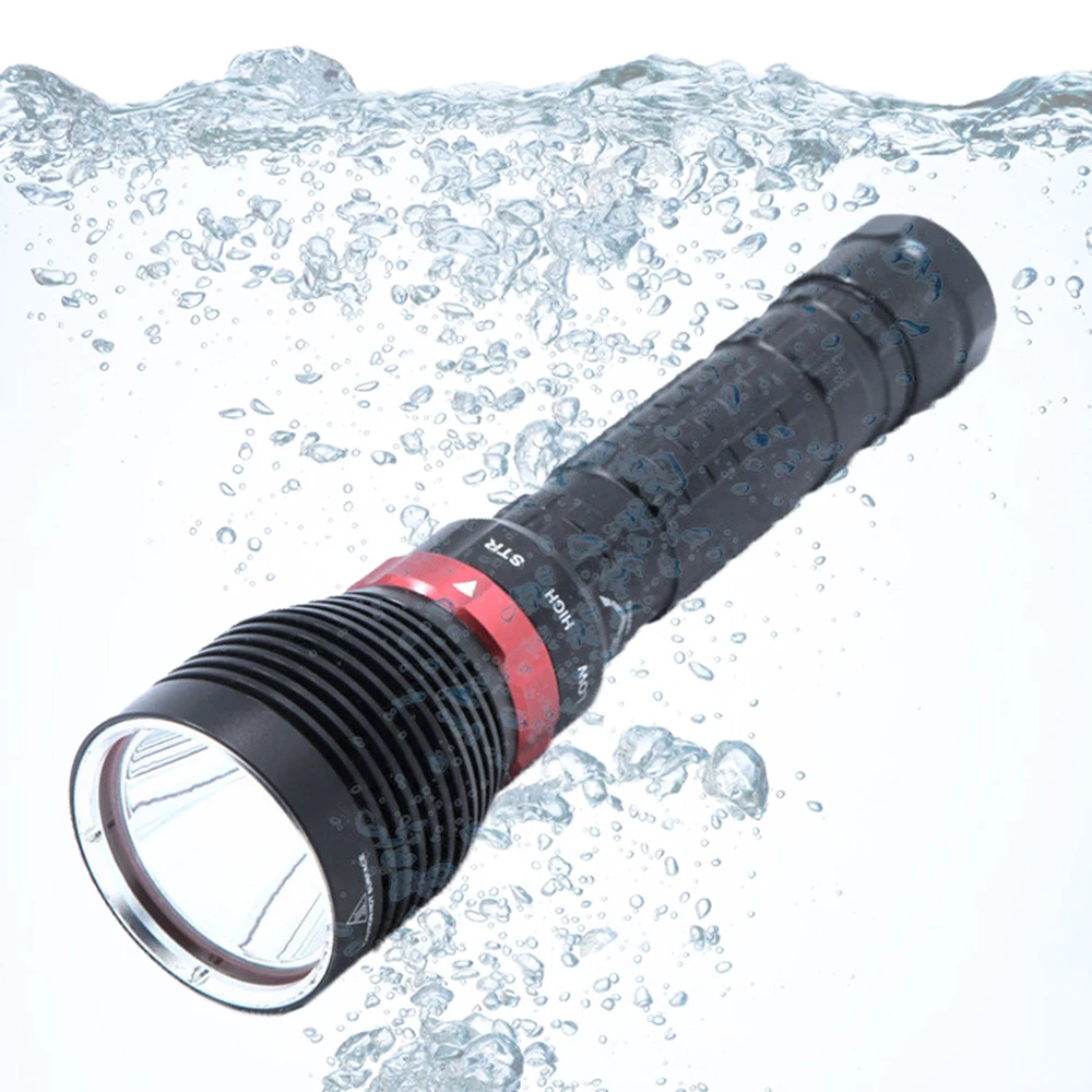 SecurityIng Professional L2 Diving Flashlight Glare Penetration LED Waterproof Underwater Tactical Torch Hunting Scuba Lamp