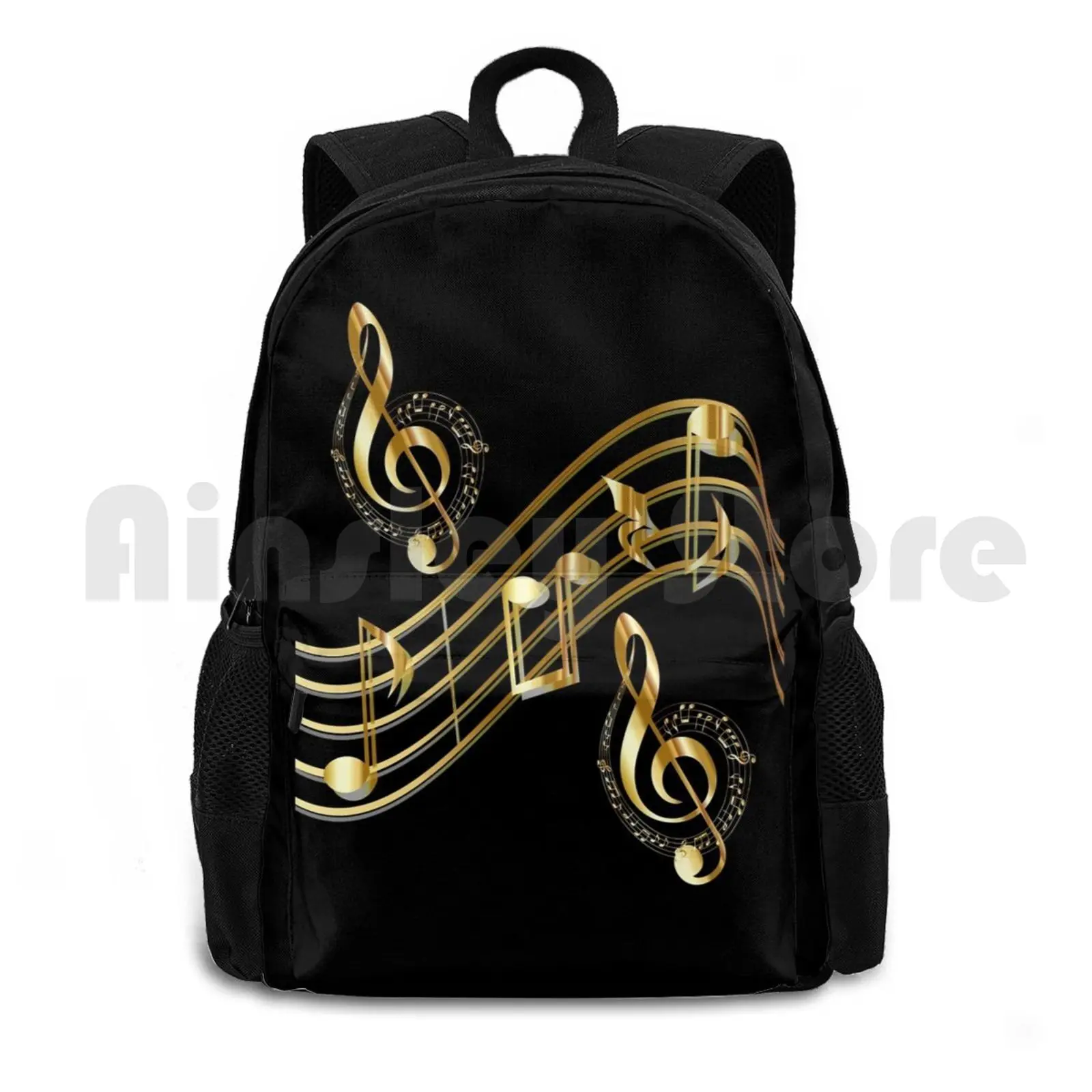 

Music : Notes , Scale Outdoor Hiking Backpack Waterproof Camping Travel Piano Bass Musician Clarinet Saxophone Flute Woodwind