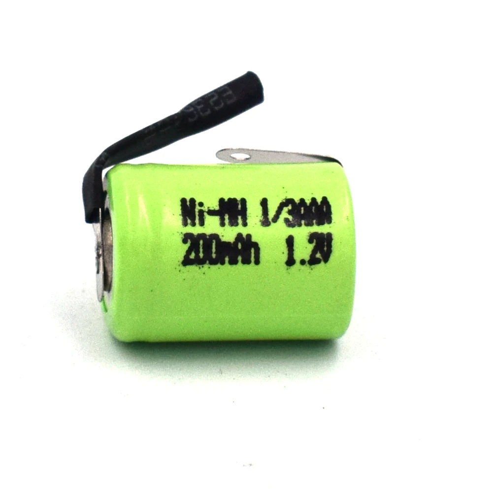 1.2V 1/3AAA Ni-Mh Rechargeable Battery 200Mah With Welding Taps For Shaver RazorElectronic Shaver E-Toothbrush Drill Screwdriver