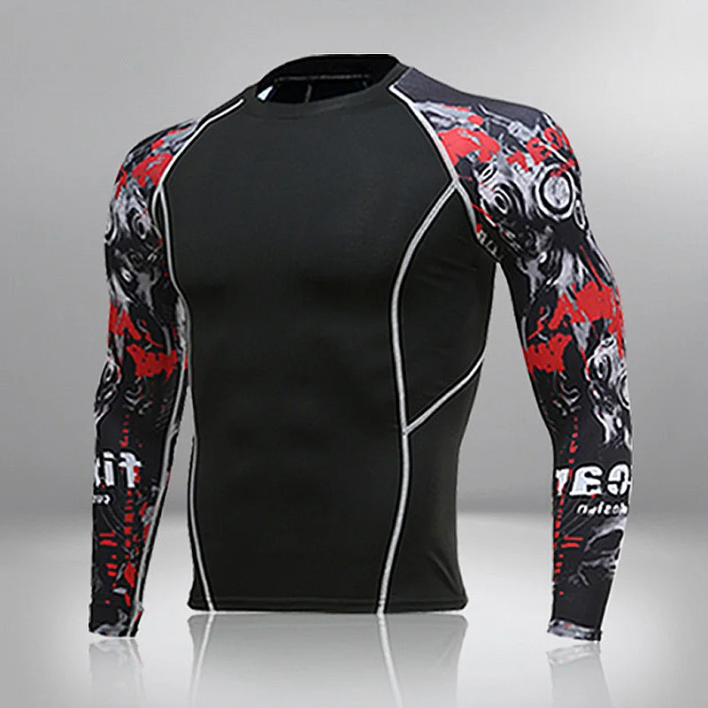 Long Sleeve Sport Shirt Men Fitness T Shirt Gym Tshirt Sportswear Running Quick Dry Compression Shirt Workout Sport Top