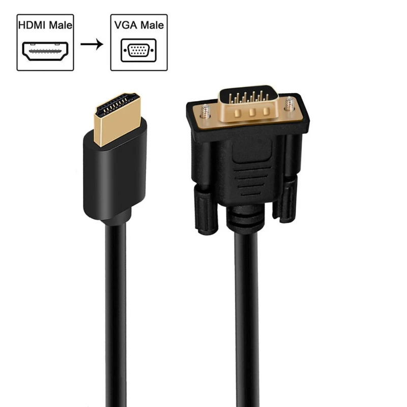1/1.5/1.8M HDMI-compatible con Cable VGA macho a macho sin unidad con Chip Cable Plug & Play para ordenador/escritorio/portátil/PC/Monitor
