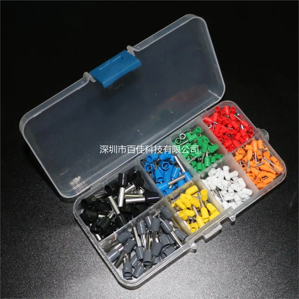 400 Buah Konektor Terminal Kerut Terisolasi Eropa Kotak Pin Tabung Jenis Terminal Terminal Hidung Tembaga