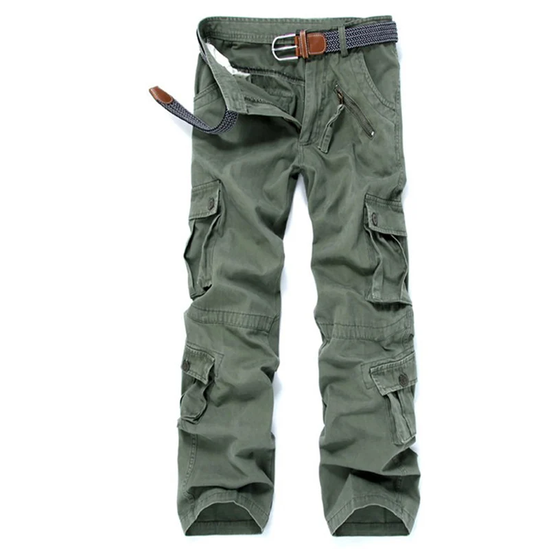 

Large Size Seasonal Green Camouflage Loose Multi Pocket Cotton Overalls Large Casual Pants Mens Trousers