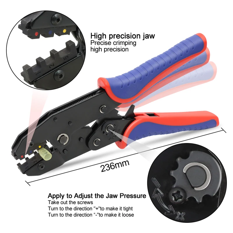 Butt Splice Heat Shrink Connectors Crimping Tool YF-125 20-10AWG Ratcheting Wire Crimper Pliers Ratchet Terminal Crimp Tools