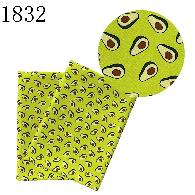 Half Yard 45*140Cm Cartoon Avocado DIY Handmade Print Polyester  Patchwork Stof Material 1832