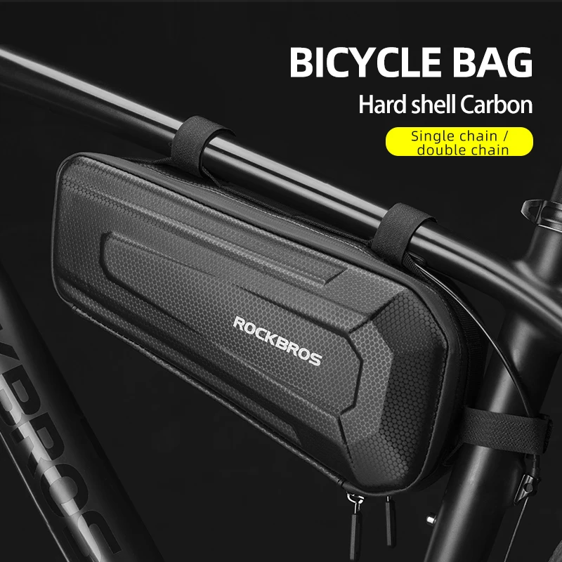 ROCKBROS Bicycle Bag Double Zipper Hard Shell Front Tube Frame Waterproof Big Capacity Cycling Parcel MTB Road Bike Accessories