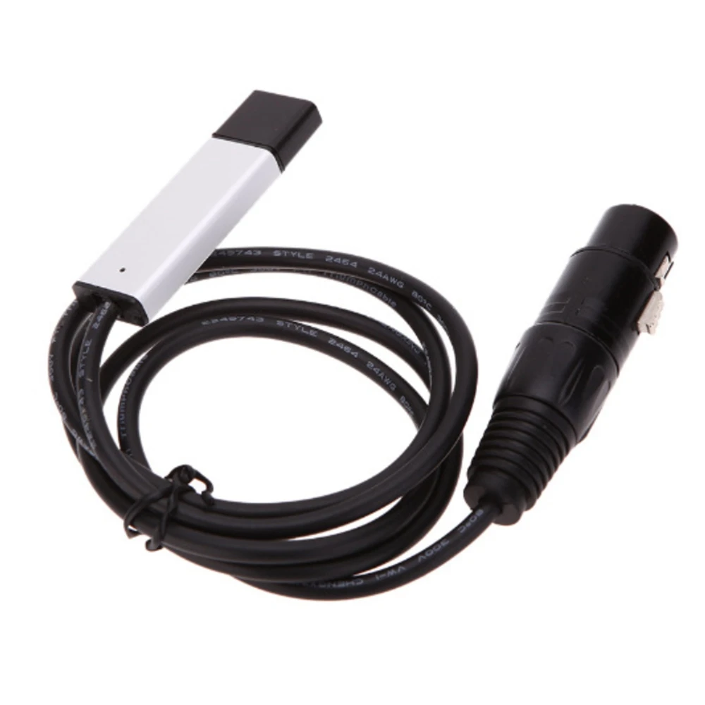 Cable adaptador de Interfaz de USB a DMX para luz de escenario, controlador de conversión de señal para discoteca, 110cm de longitud, PC, DMX512