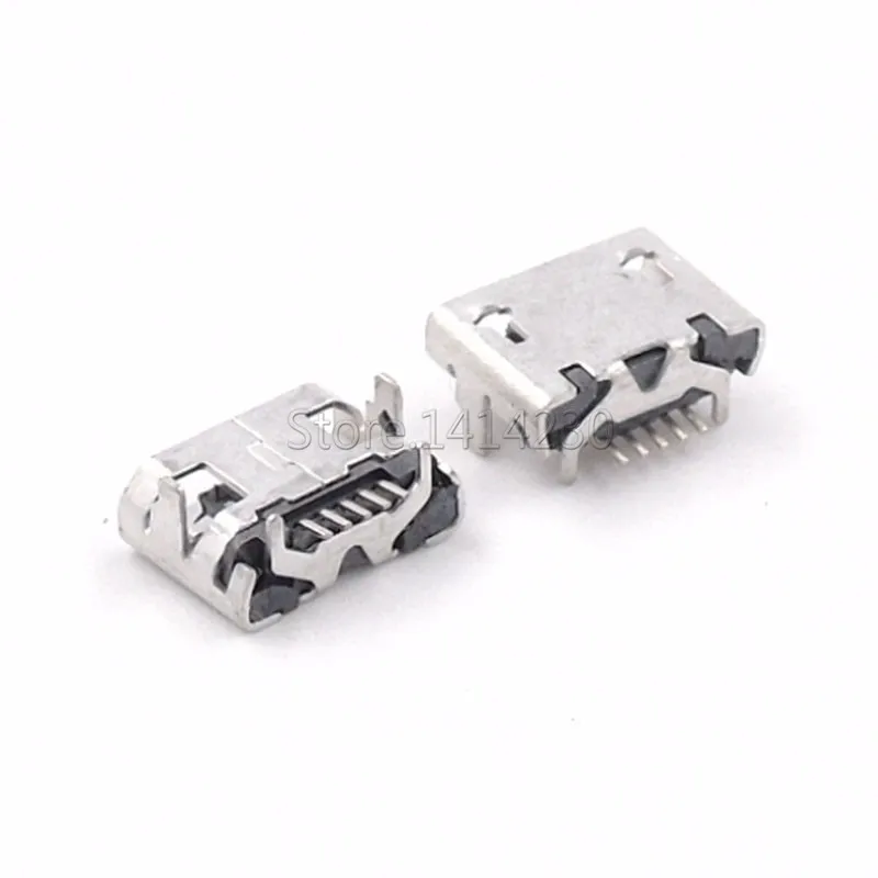 10Pcs Micro USB 5pin Ox Horn Female usb Socket Flat 4pin Socket Mini usb Connector