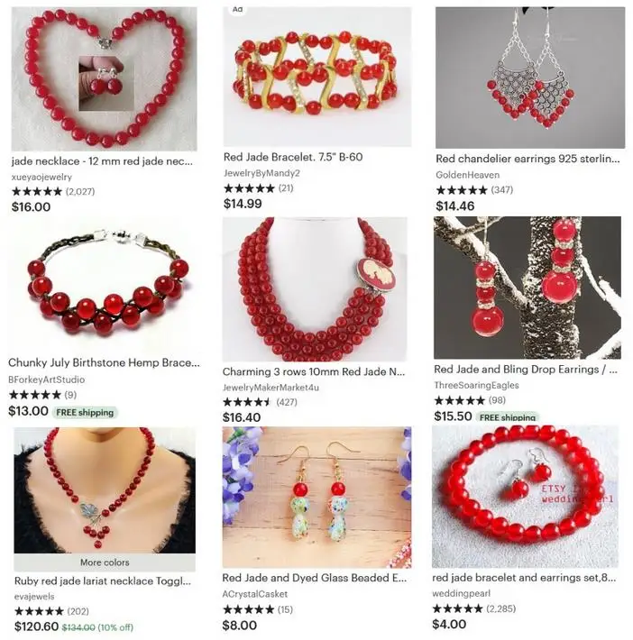 Red Jades Round Loose Beads For Jewelry Making Strand 15\